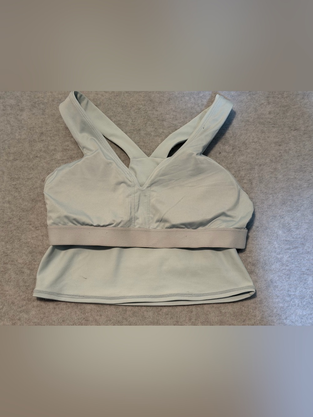 ALO Airbrush Real Bra Crop Tank Light Blue With Pads Buttery Soft 87370 - Picture 8 of 9